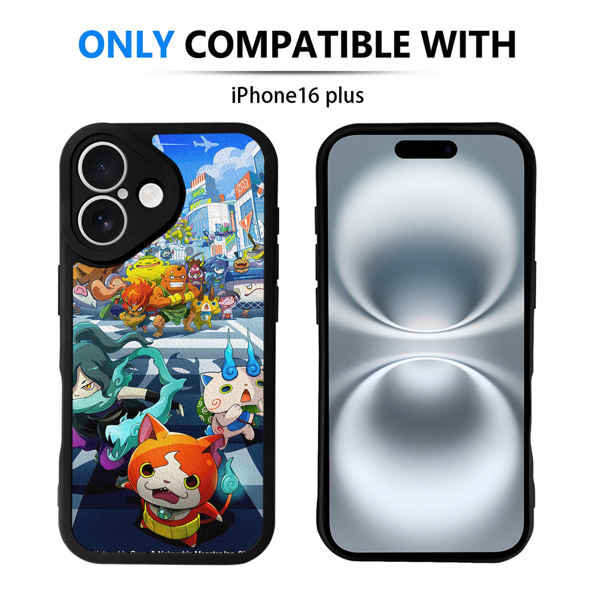 （画像用） 妖怪ウォッチ Yo-kai Watch 【iPhone 16シリーズ対応】シリコンスマホケース（レザー調） 材質：シリコン